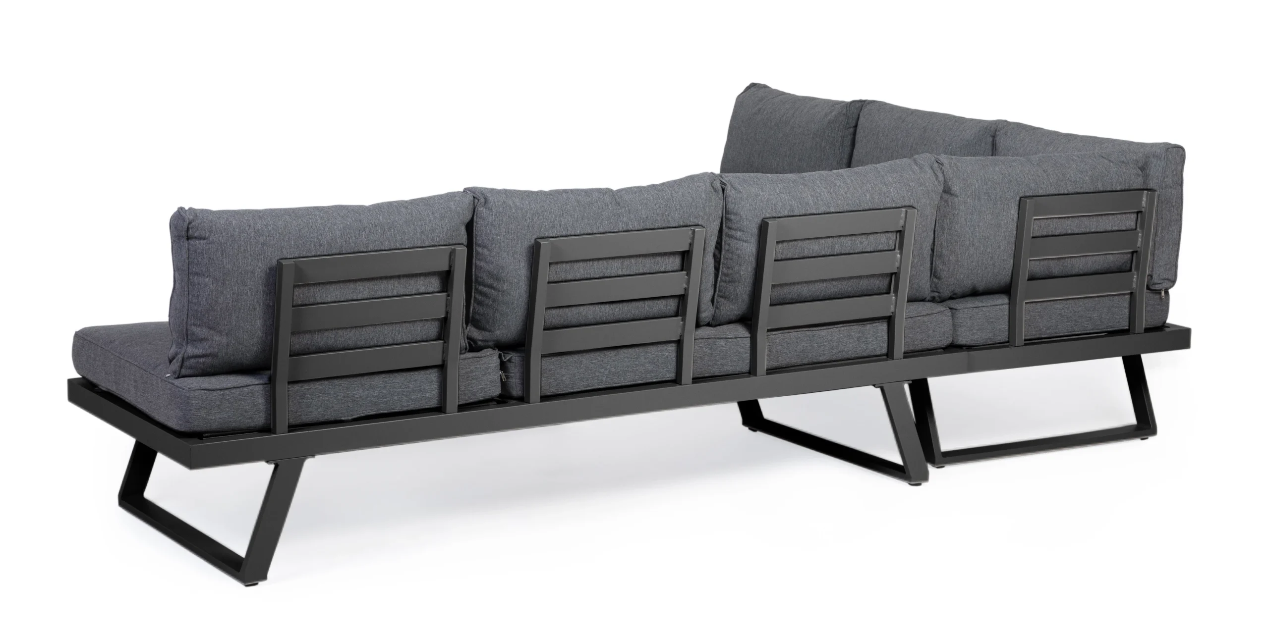 Narożnik ogrodowy ze stolikiem Lafoole Lunge, spun poly, ciemnoszary - obrazek 8