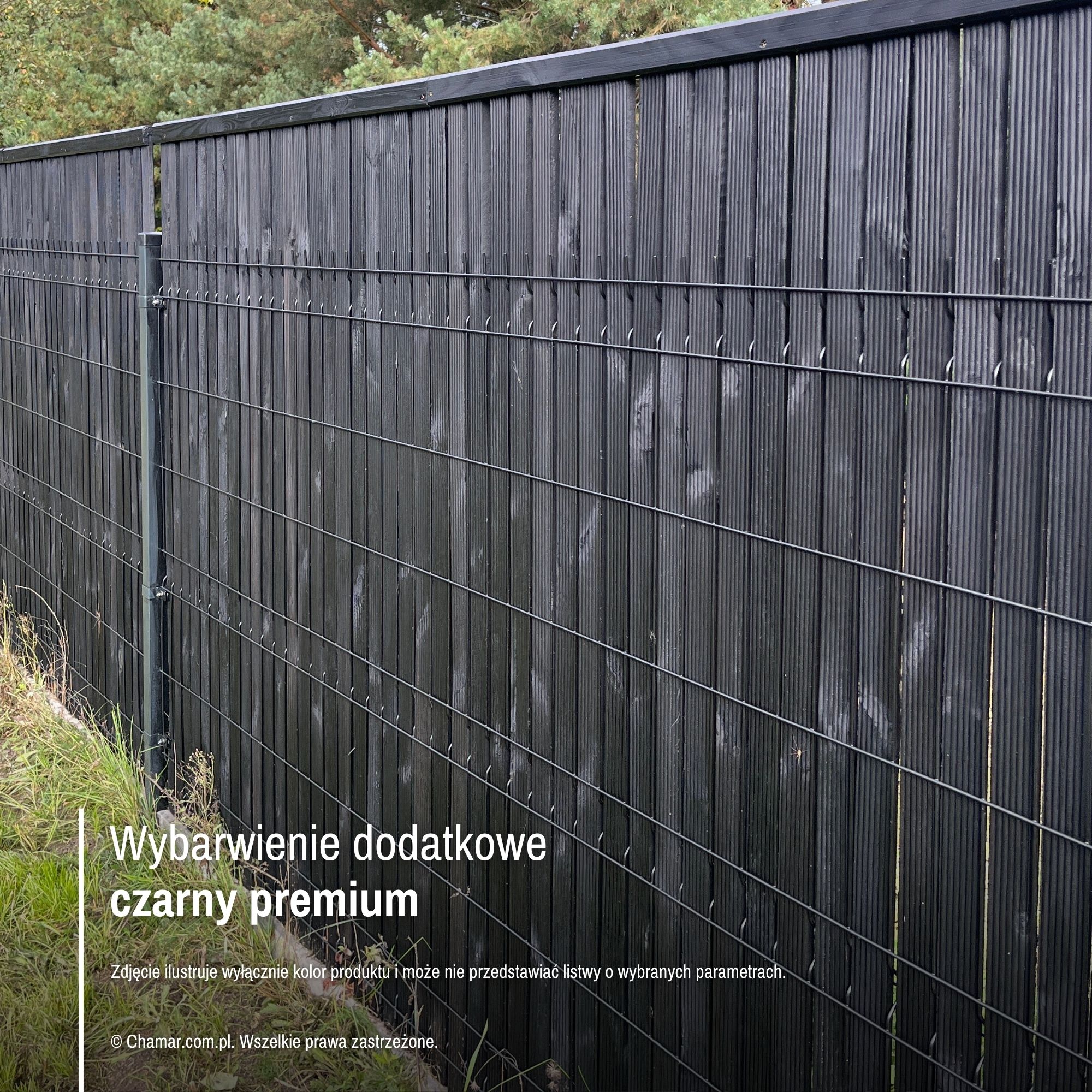 Lamele listwy ryflowane do panela 3D - kolor: czarny premium