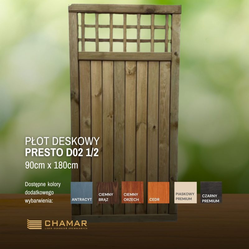 Płot deskowy PRESTO D02 90x180cm