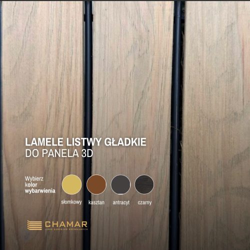 Lamele listwy gładkie do panela 3D